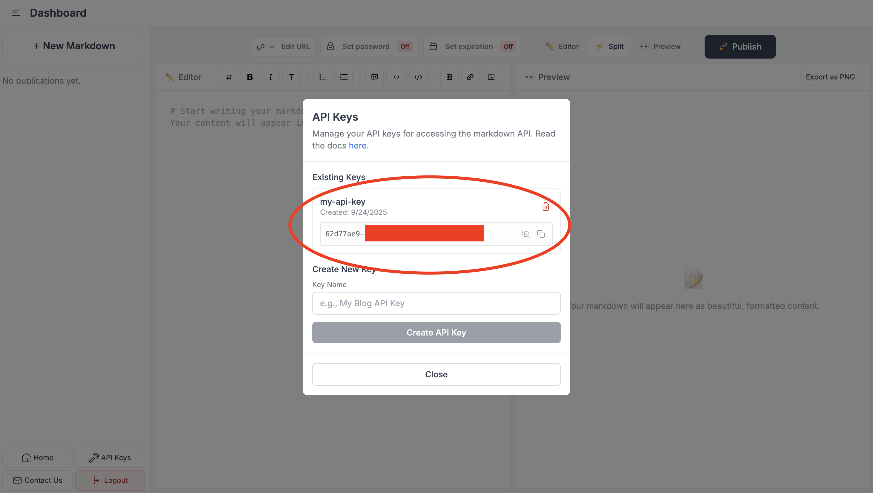 Step 3: Copy your API key
